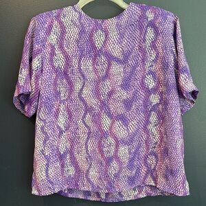 EUC purple snake skin patterned blouse